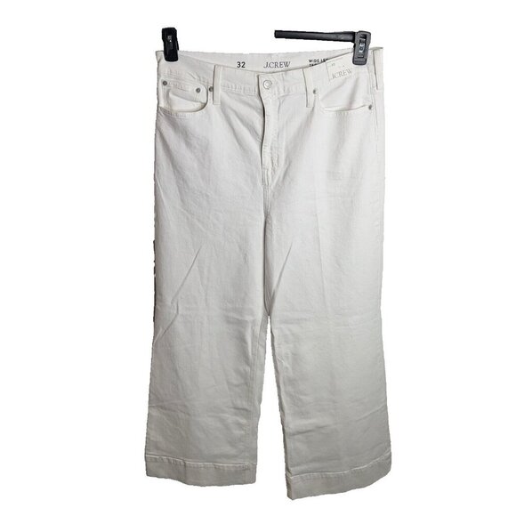 Women's White Wide-Leg Jeans - Picture 4 of 11